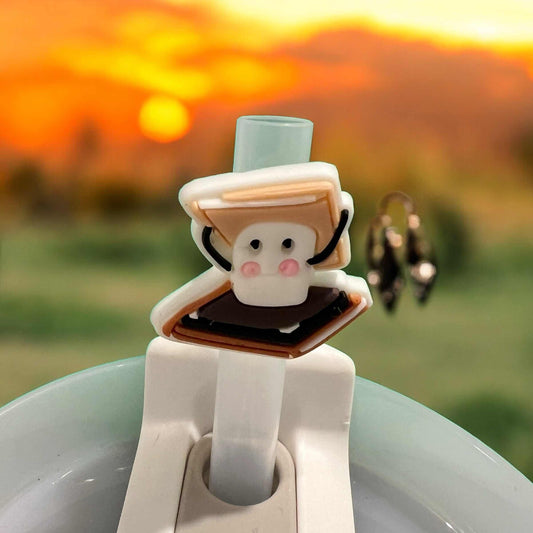 S'Mores SMORES Camping  Tumbler Straw Slider Topper