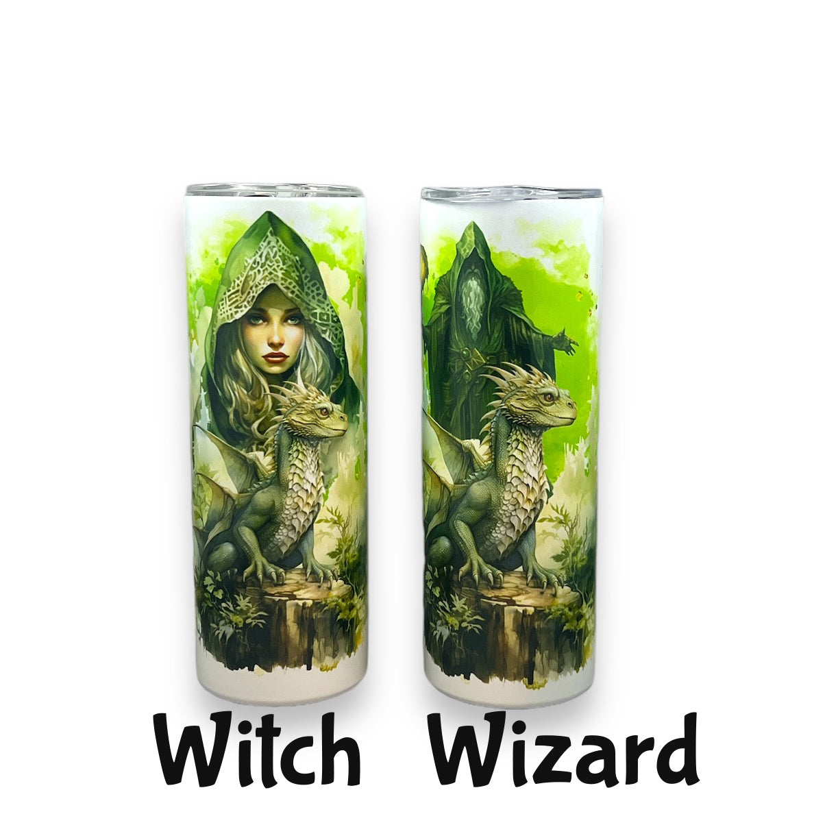 Green Wizard Witch Warlock Glow in the dark Tumbler 20oz D&D 1