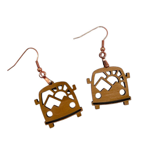 Retro Vintage Camper Bus Van Earrings