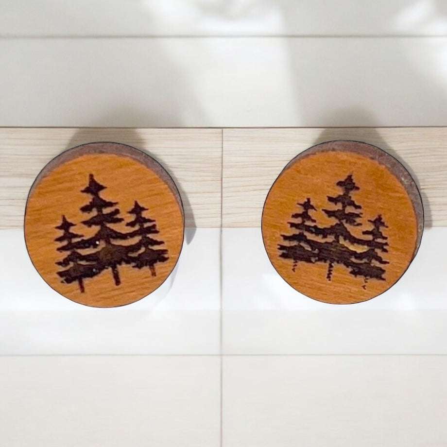 Forest Earrings Cherry Wood