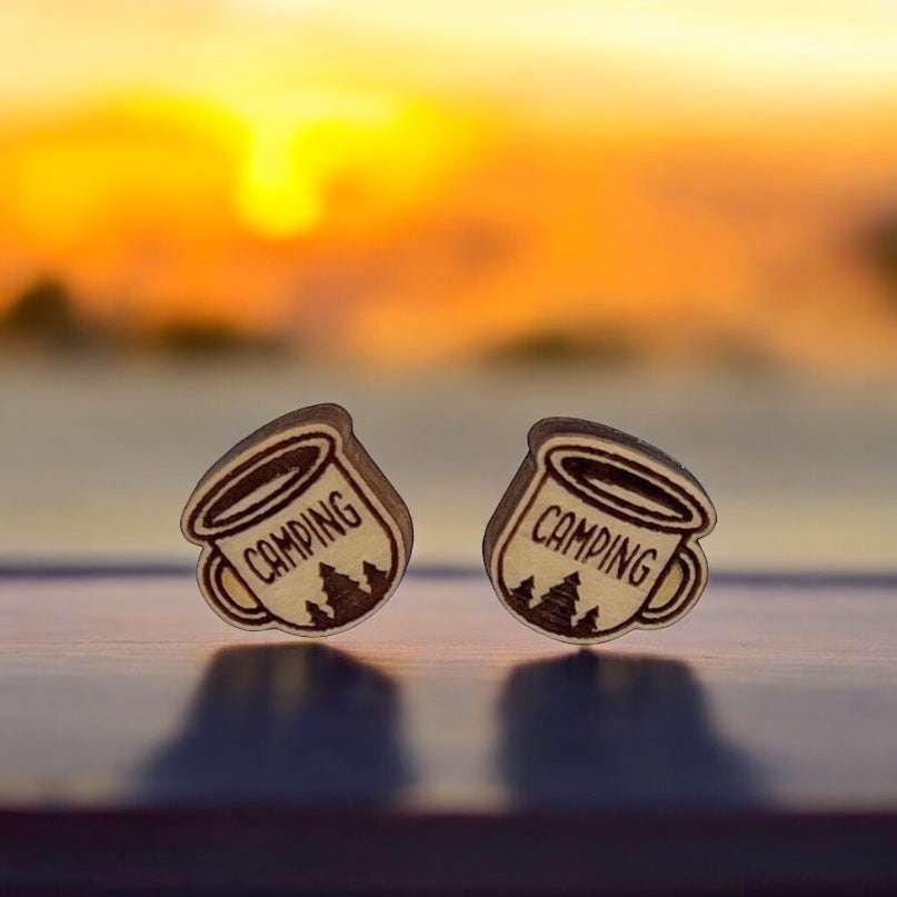 Maple Coffee Mug Wood Earrings